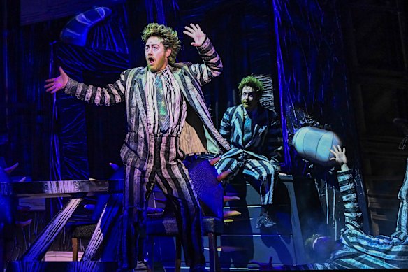 Eddie Perfect starring in Beetlejuice in Melbourne. Andy Karl will play the role in Brisbane.