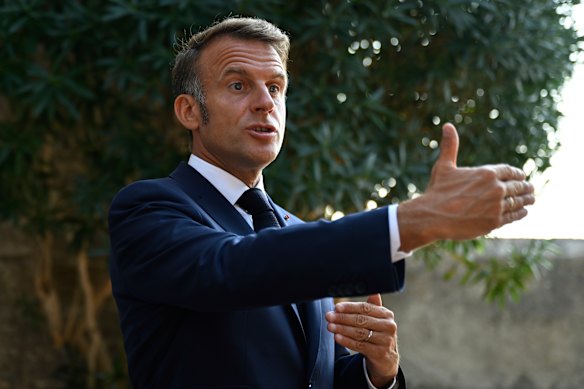 French President Emmanuel Macron is being blamed for stalling a formal pledge to cut emissions by 2035.