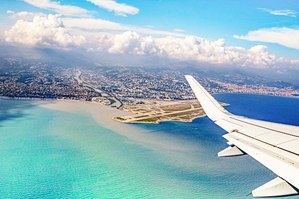 The landing at Nice is one of the most beautiful in Europe.
