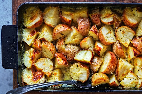 Roasted scalloped potatoes.