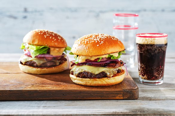 Beef and bacon burgers.
