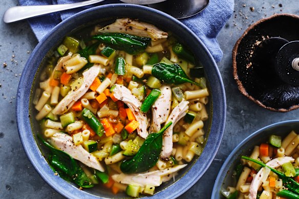 Fill up on a protein-rich chicken soup.