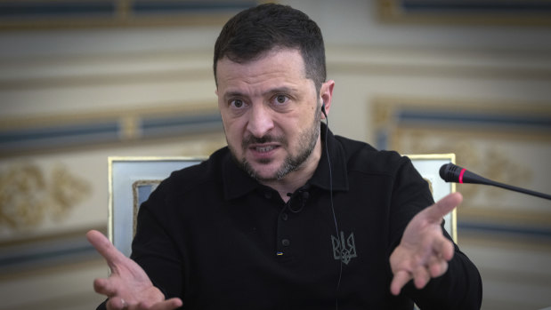 Ukrainian President Volodymyr Zelensky in Kyiv on Saturday.