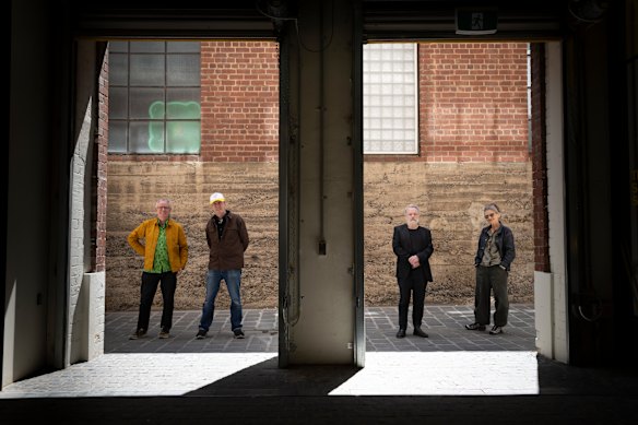 David Chesworth (left), Robert Goodge, Graham Lee and Barbara Hogarth of Essendon Airport.