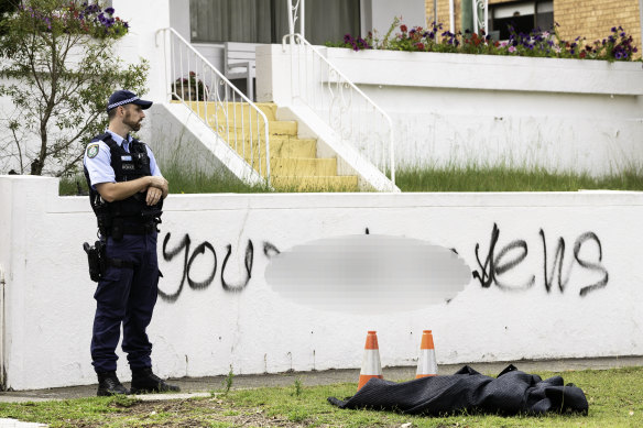 Antisemitic graffiti at Maroubra in January last year.