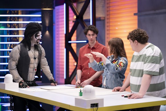 Contestants Max, Michelle and Jordy on the show.
