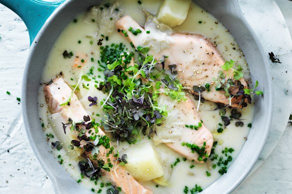 Salmon and potato chowder.