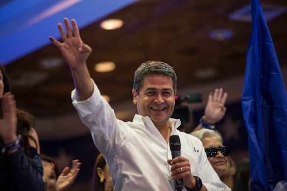 Former Honduran President Juan Orlando Hernandez in 2017, before his drug conviction and imprisonment in the US.