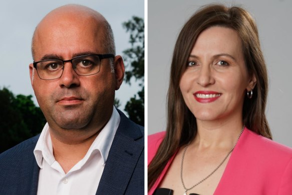 Le maire de Canterbury-Bankstown, Khal Asfour, et la députée de Bankstown, Tania Mihailuk.