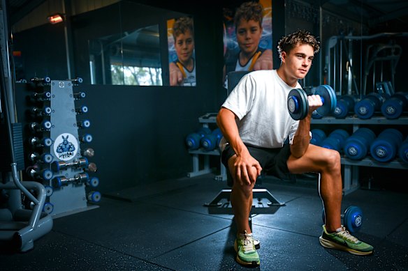 Robey’s gruelling gym routine helped him emerge as a top AFL draft prospect. 