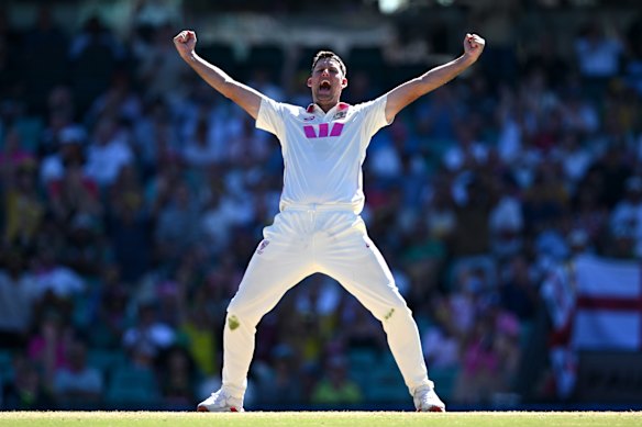 Beau Webster couldn’t contain his excitement after snaring Will Jacks for a duck.