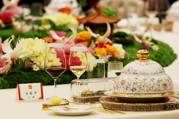 The table setting for the banquet.