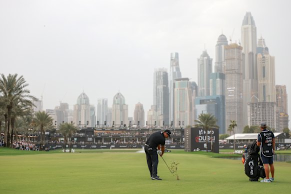 Patrick Reed during his win in Dubai last week.