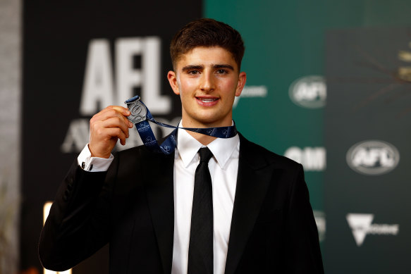 Midfield gun: Harry Sheezel won the 2024 AFLCA Best Young Player 
