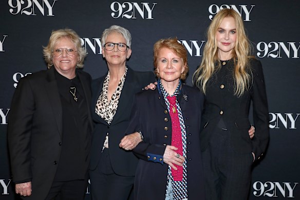 Showrunner Liz Sarnoff (left), Jamie Lee Curtis, author Patricia Cornwell and Nicole Kidman in New York on Monday for an event on Scarpetta.