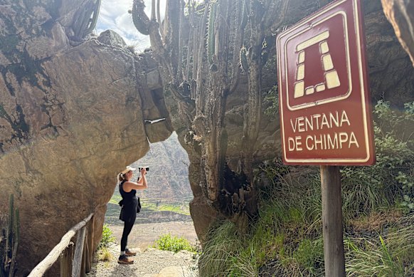 Ventana de Chimpa, or Chimpa’s Window, with a view of the Colca Canyon.