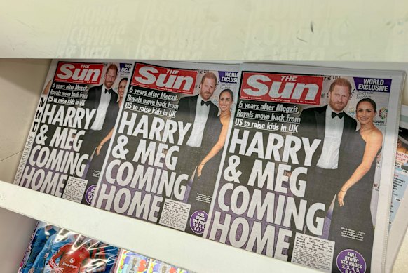 Harry and Meghan’s homecoming was big news in the UK papers.