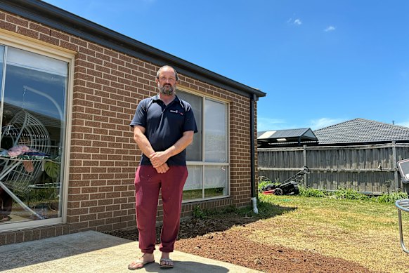 Massimiliano Balbiani at his home in Saltbush Crescent, Brookfield, where the remains of a toddler were found this week.