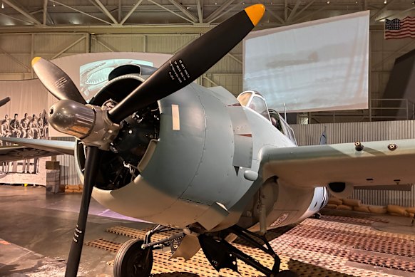 The Grumman F4F-3 Wildcat fighter used by the US Marines at Wake Island, the Battle of Coral Sea, and the Battle of Midway.