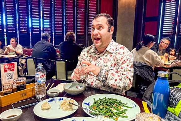 Michael Theo, star of Love on the Spectrum and Austin, enjoys lunch at New Shangai.