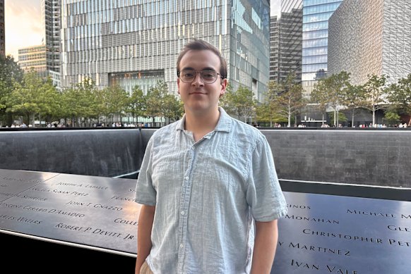 Harrison Tarbox, 23, says he doesn’t know anyone who subscribes to September 11 conspiracy theories.