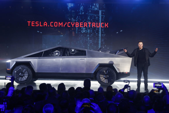 Elon Musk with Tesla’s Cybertruck.