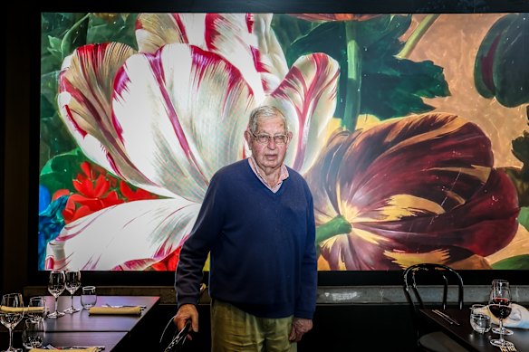 Peter Clemenger, 98, the founder of the Clemenger Advertising agency, at NGV Garden Restaurant.