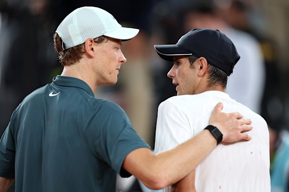 Rafael Jodar (right) has world No.1 Jannik Sinner’s stamp of approval.