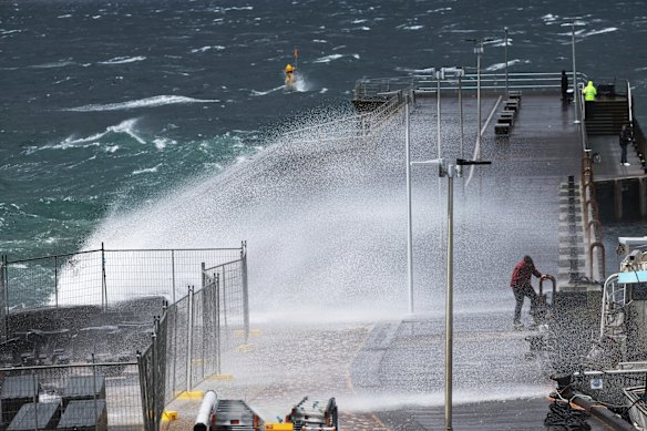 Rough waters have hit Mornington Pier.