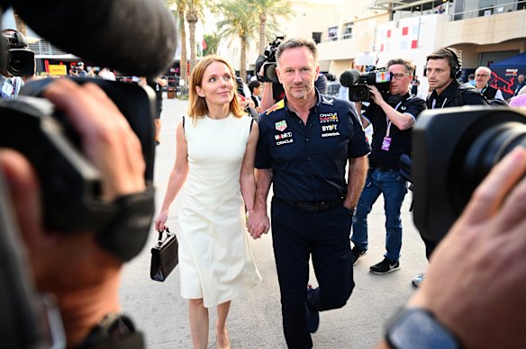 Geri Halliwell and Christian Horner at the Bahrain Grand Prix in 2024.