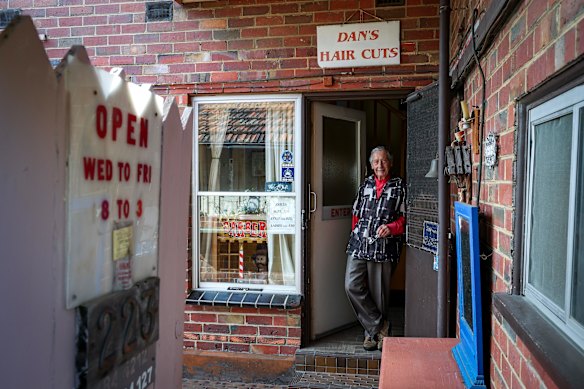 Hairdresser Dante Alessio at his salon in Thornbury, which has closed after more than 50 years of trading.