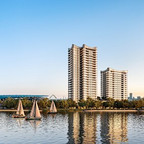An artist’s impression of the Golden Sedayu Somerset apartments at Burswood Point.
