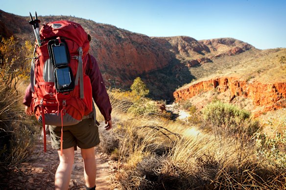 Hiking the Larapinta Trail.