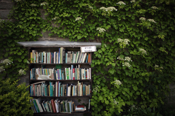 Hay-on-Wye’s Honesty Library is tucked under the outer walls of the town’s castle.