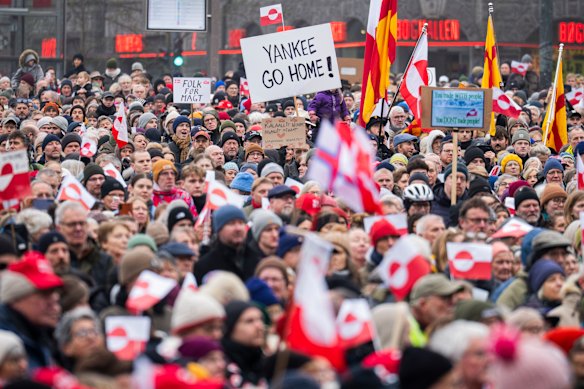 Thousands of Danes protested against a US takeover of Greenland.