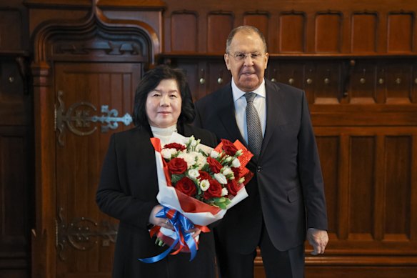  Lavrov meets North Korean Foreign Minister Choe Son-hui at the Kremlin in late October.