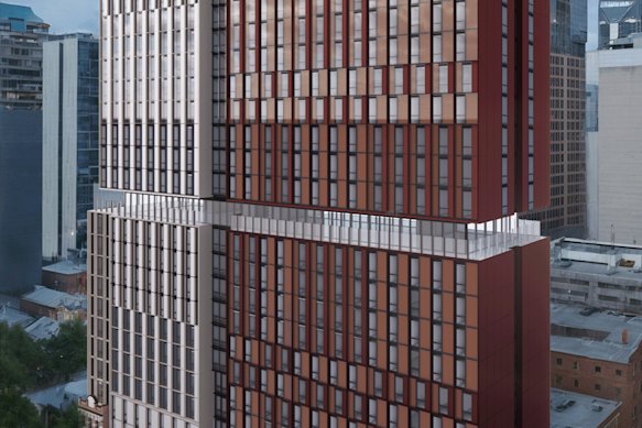 Render of Hickory’s tower at 570 Little Bourke Street.
