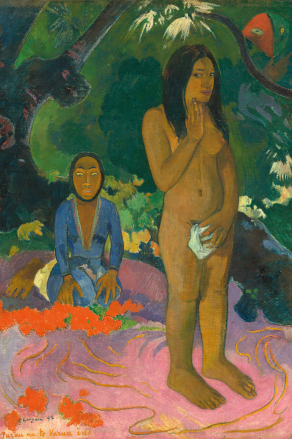 Paul Gauguin’s Parau na te varua ino (Words of the devil), 1892.
