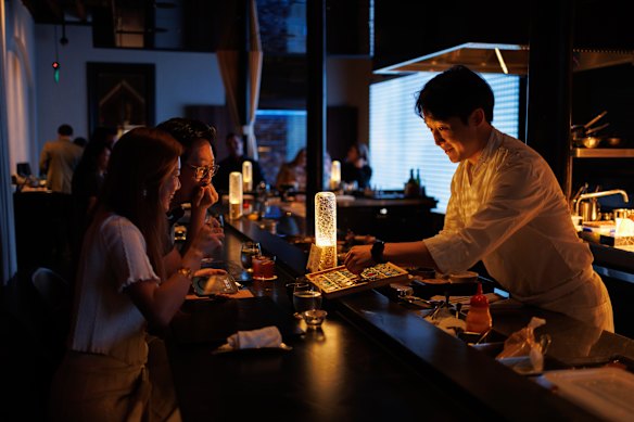 Counter seating at Garaku in Sydney.