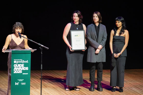 WAR president Bridget Raffal accepts the award for Cultural Change Champion.