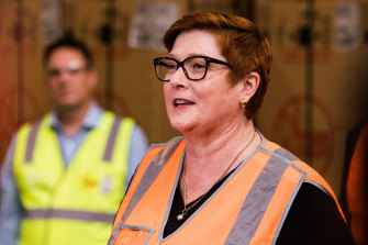 La ministre des Affaires étrangères Marise Payne a fait campagne en Nouvelle-Galles du Sud la semaine dernière. 