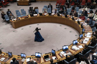 A meeting of the UN Security Council.