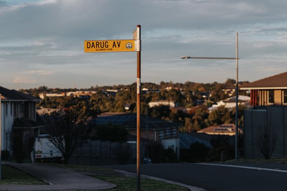 Glenmore Park’s Darug Avenue, named after the original inhabitants of the area. 