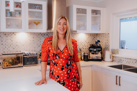 Hollinshead and her son now have a three-bedroom home with a pool.