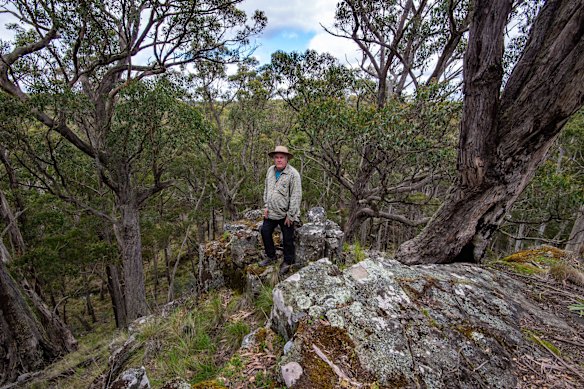 Matt Ruchel at a volcanic vent in Wombat State Forest.