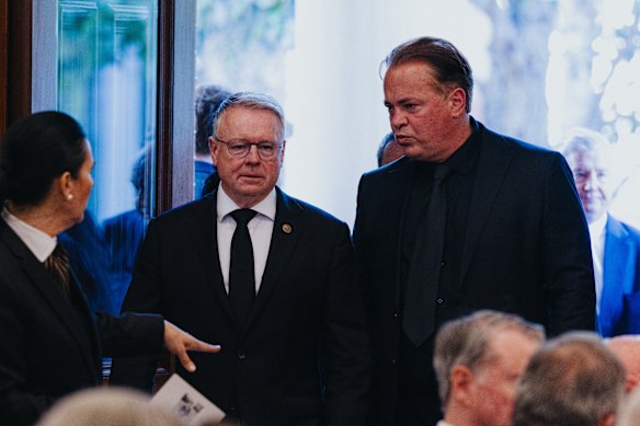 Joel Fitzgibbon and Mark Bosnich were among the pallbearers for Graham Richardson.