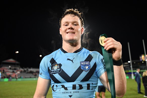 Ethan Strange claimed man-of-the-match honours in the Blues under 19s Origin win in 2023.