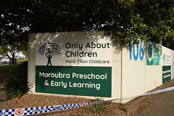 The Only About Children childcare centre on Storey Street in Maroubra which was damaged in an antisemitic attack in mid-January.