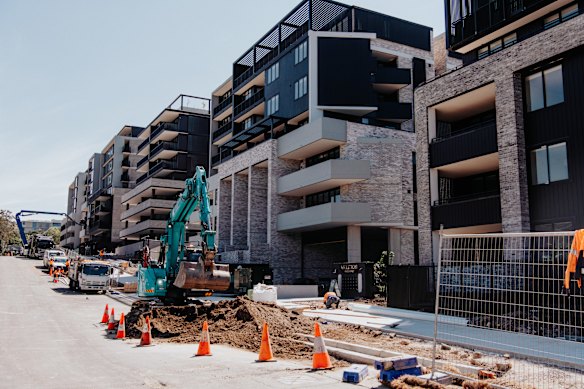 The development under construction on Walter St in Willoughby.