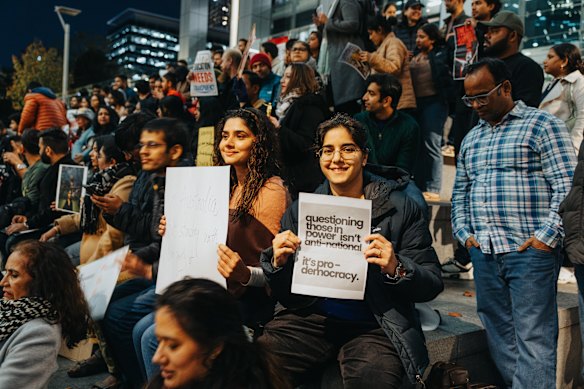 Hundreds were in attendance at the protest.
